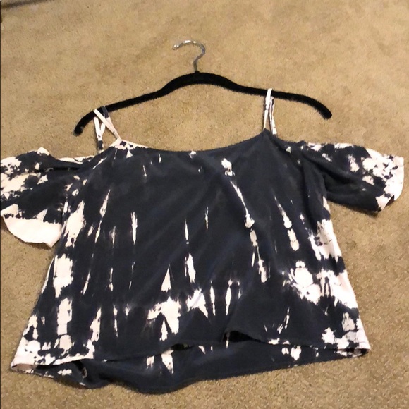 Gypsy 05 tie dye cold shoulder silk blouse - Picture 3 of 4